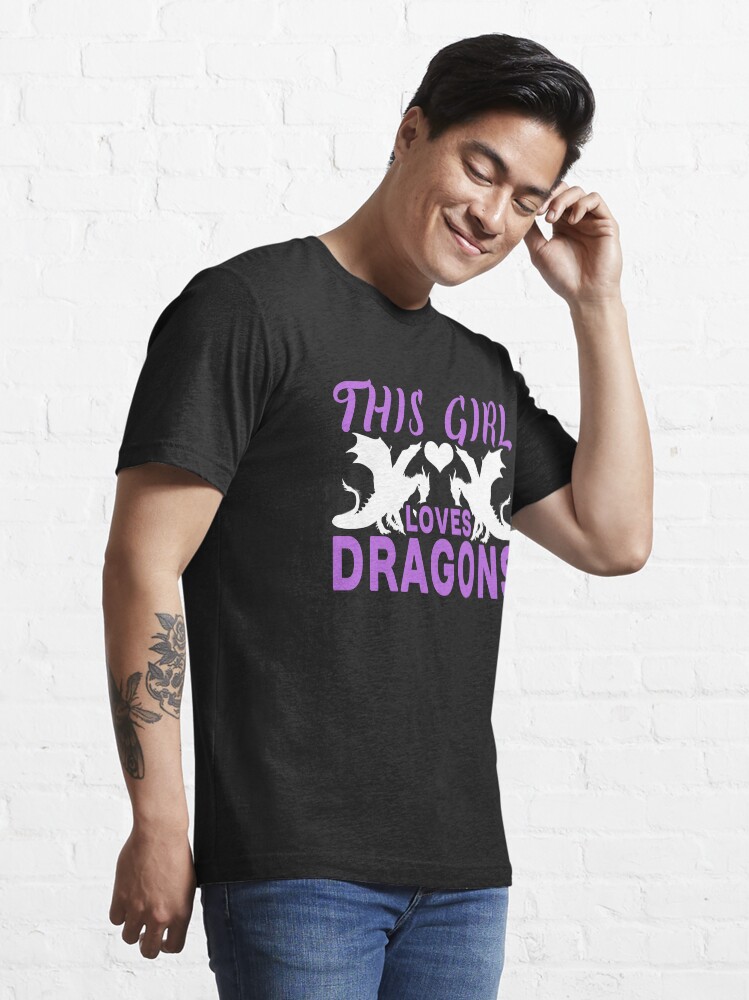 Alternate view of This Girl Loves Dragons Graphic T-Shirt Essential T-Shirt