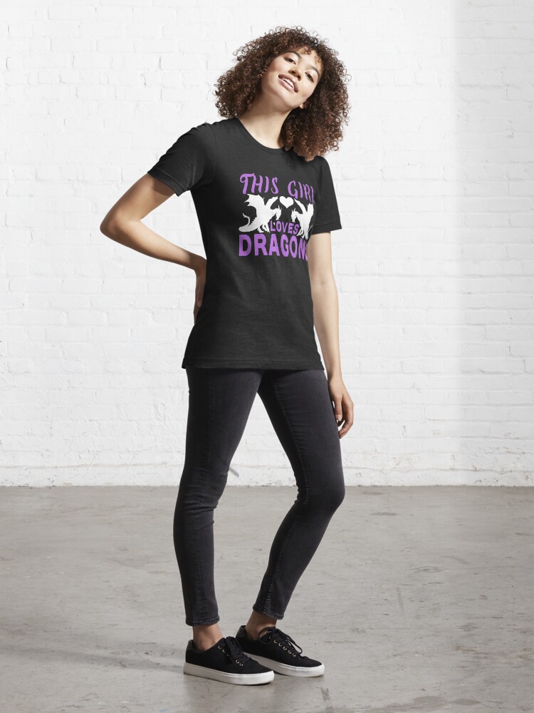 Alternate view of This Girl Loves Dragons Graphic T-Shirt Essential T-Shirt