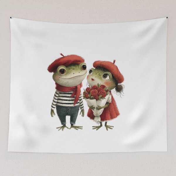 Item preview, Cute Frogs Happy  Valentine's Day Art designed and sold by Maryna_Reine.