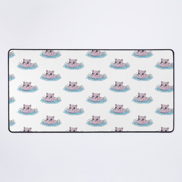 Item preview, Cute Baby Hippo Cartoon Splashing in Water – Kawaii Animal Illustration designed and sold by Royalsticker.