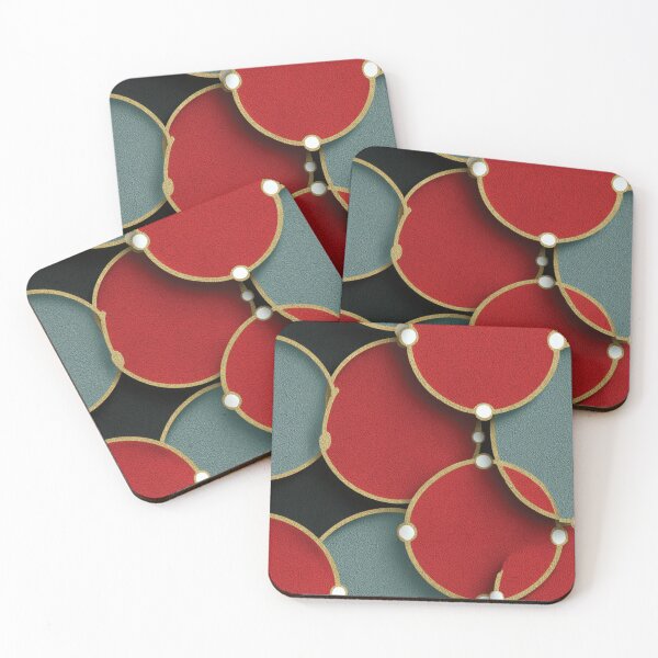 Item preview, Elegant Red and Blue Geometric Gold Circles designed and sold by DGtaLrtcom.