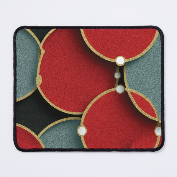 Item preview, Elegant Red and Blue Geometric Gold Circles designed and sold by DGtaLrtcom.