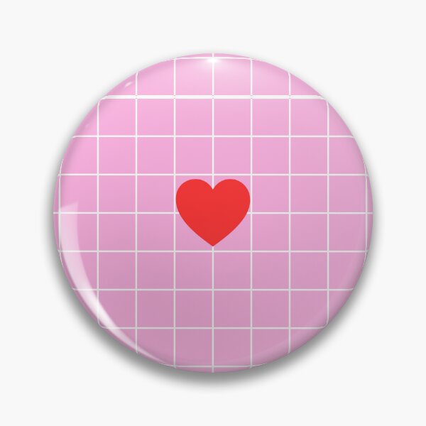 Item preview, Minimal Pink Grid with Centered Red Heart designed and sold by imperiumpublicitario .