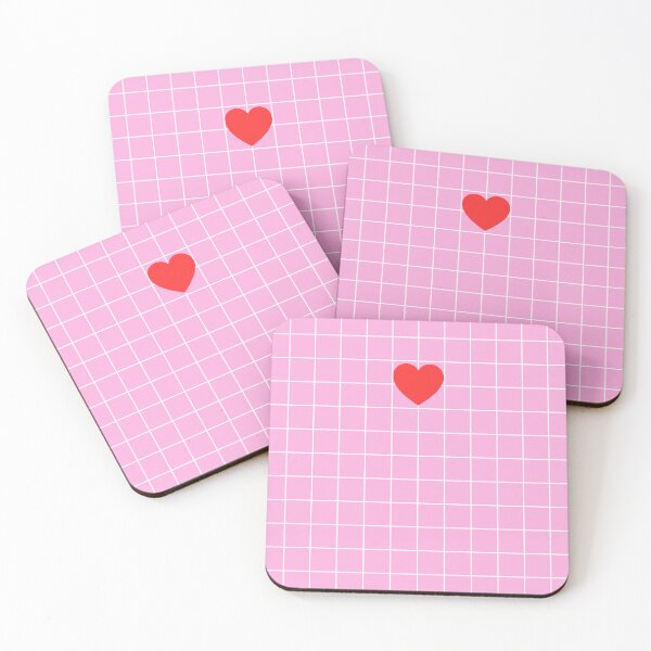 Item preview, Minimal Pink Grid with Centered Red Heart designed and sold by imperiumpublicitario .