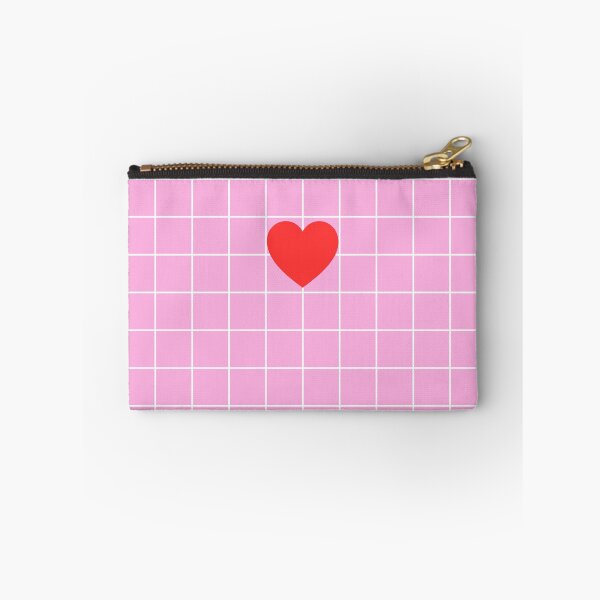 Item preview, Minimal Pink Grid with Centered Red Heart designed and sold by imperiumpublicitario .