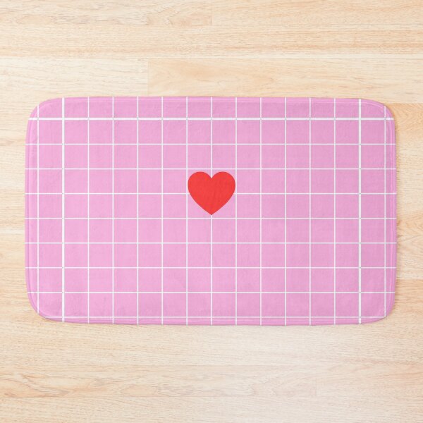 Item preview, Minimal Pink Grid with Centered Red Heart designed and sold by imperiumpublicitario .