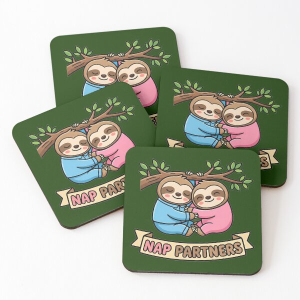 Item preview, Nap Partners Cute Sleeping Sloths Couple Hugging designed and sold by WildCute.