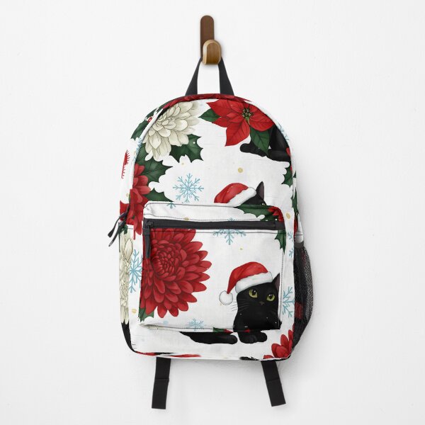 Item preview, Festive Felines – Black Cats in Holiday Bloom designed and sold by meesub.