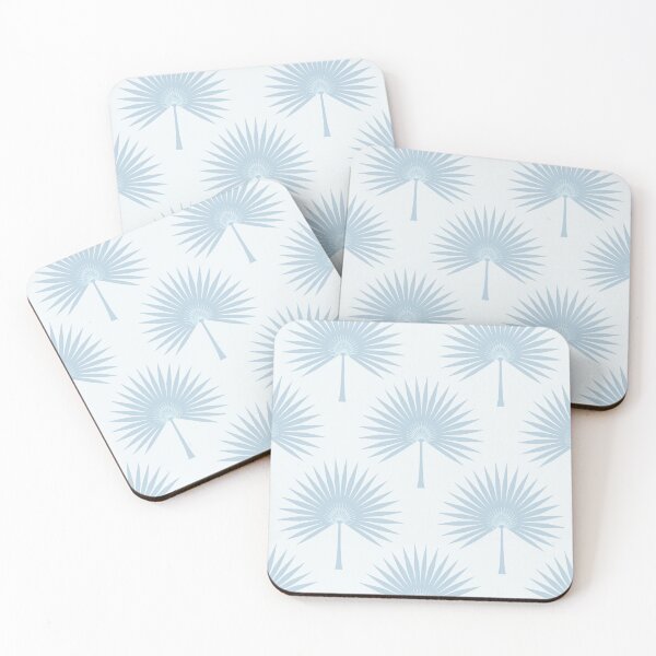 Item preview, Serene Tropical Fan Palm Leaves Pastel Lavender Blue designed and sold by Pinkdeer Designs.