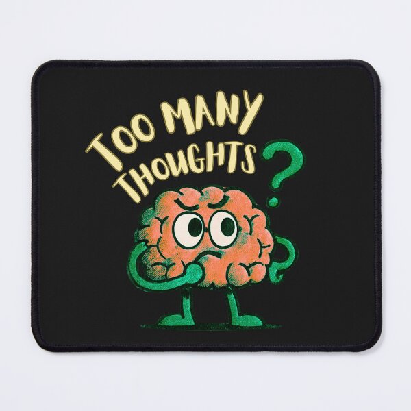 Item preview, Too Many Thoughts Cartoon Brain Illustration for Modern Life Humor designed and sold by AdicretorDesign.