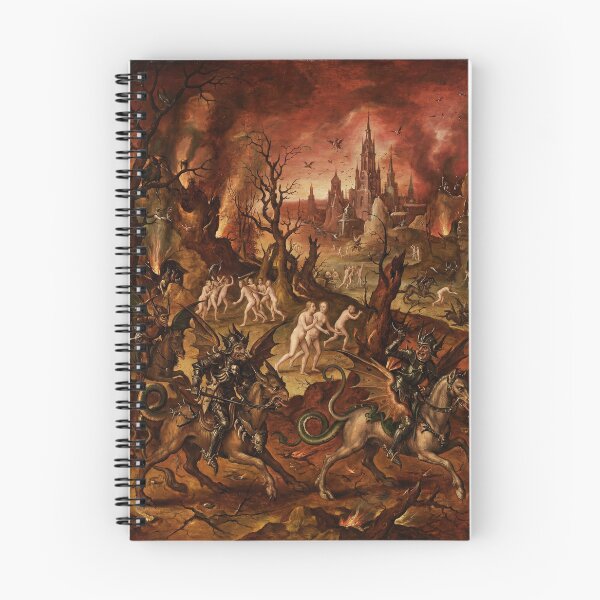 Item preview, The hunt of the demons beautiful religious christian vintage art after Hieronymus Bosch designed and sold by Vintage Designs +.