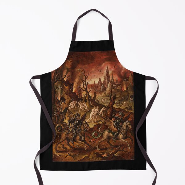 Item preview, The hunt of the demons beautiful religious christian vintage art after Hieronymus Bosch designed and sold by Vintage Designs +.
