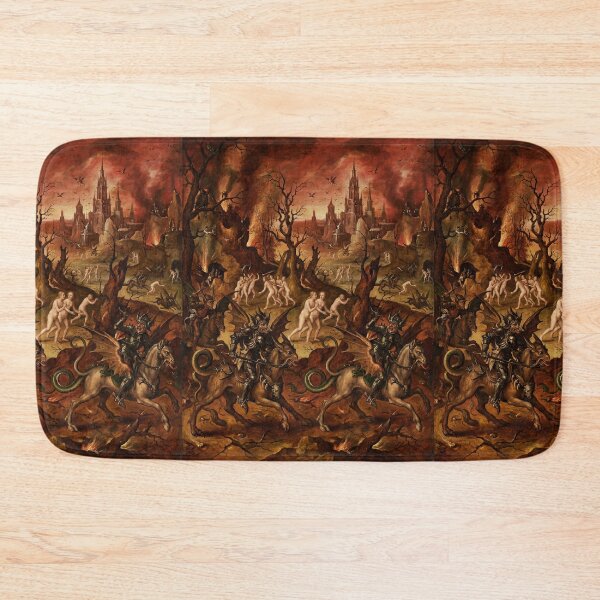 Item preview, The hunt of the demons beautiful religious christian vintage art after Hieronymus Bosch designed and sold by Vintage Designs +.