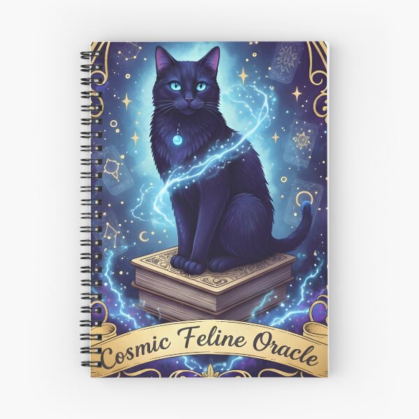 Item preview, Cosmic Feline Oracle - Mystical Black Cat & Tarot Cards designed and sold by ArtCrafter13.