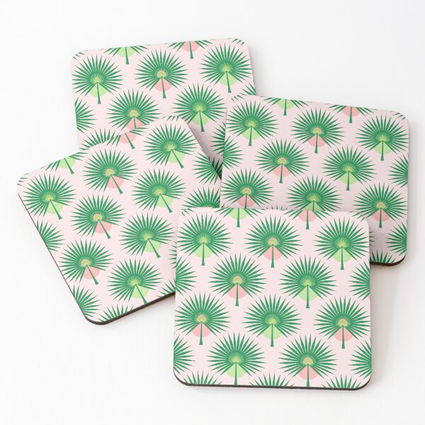Item preview, Fan Palm Leaves on Pink designed and sold by Pinkdeer Designs.