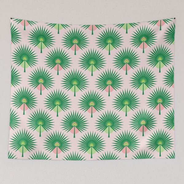 Item preview, Fan Palm Leaves on Pink designed and sold by Pinkdeer Designs.