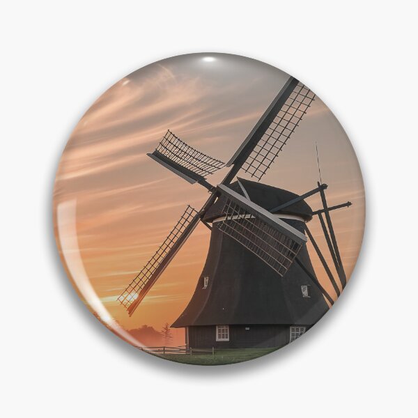 Item preview, Windmill Sunset Landscape Yellow Flower Field designed and sold by sky11PP.