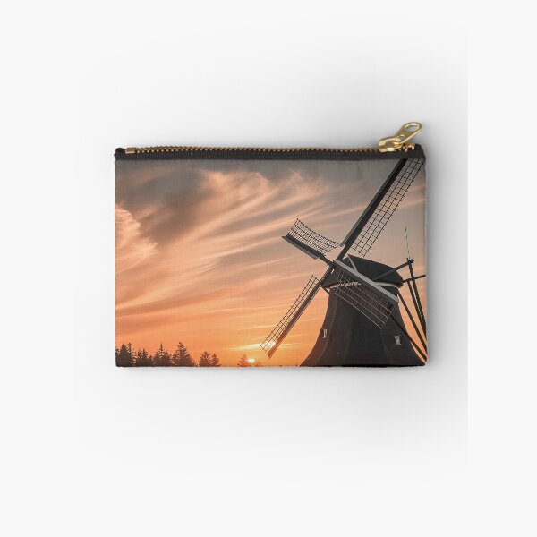 Item preview, Windmill Sunset Landscape Yellow Flower Field designed and sold by sky11PP.
