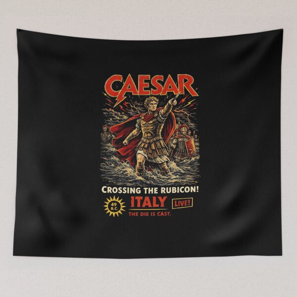 Item preview, Caesar Crossing the Rubicon – The Die Is Cast | History Concert T-Shirt designed and sold by RollFuzzy.