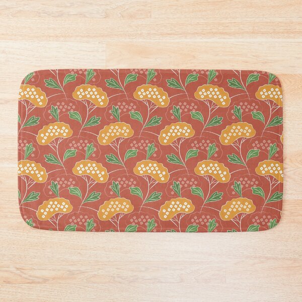 Item preview, Ominaeshi - Japanese Heritage Flowers in Yellow Green and Earthy Red designed and sold by Pinkdeer Designs.