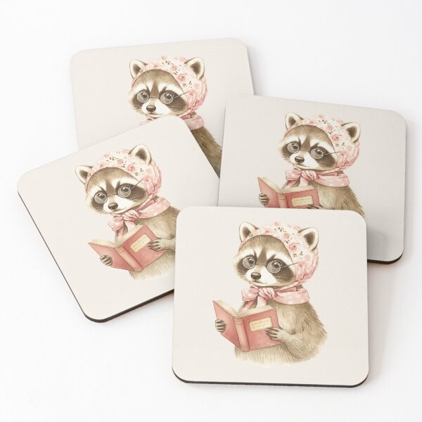 Item preview,  Charming Raccoon Reading in Bonnet  designed and sold by Steele-Art.