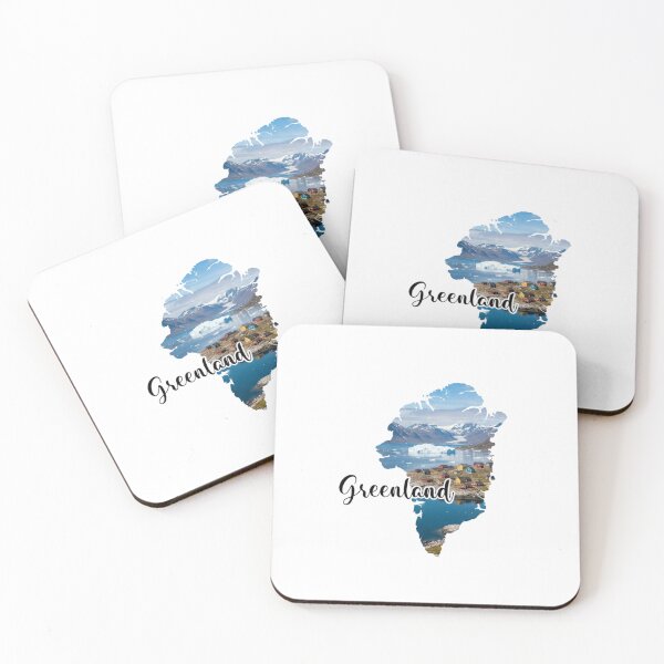 Item preview, Greenland Map Silhouette - Scenic Arctic Landscape & Colorful Houses designed and sold by Latikshop.