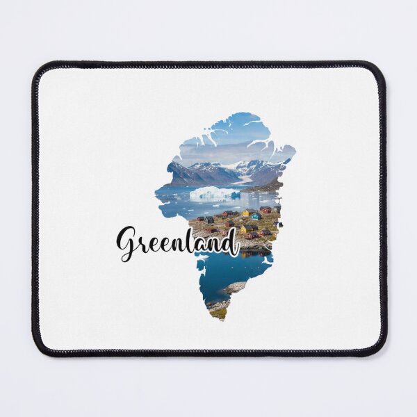 Item preview, Greenland Map Silhouette - Scenic Arctic Landscape & Colorful Houses designed and sold by Latikshop.
