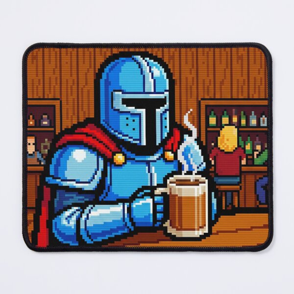 Item preview, 8-Bit Coffee Break - Retro RPG Gamer Knight designed and sold by Midnight Replay.