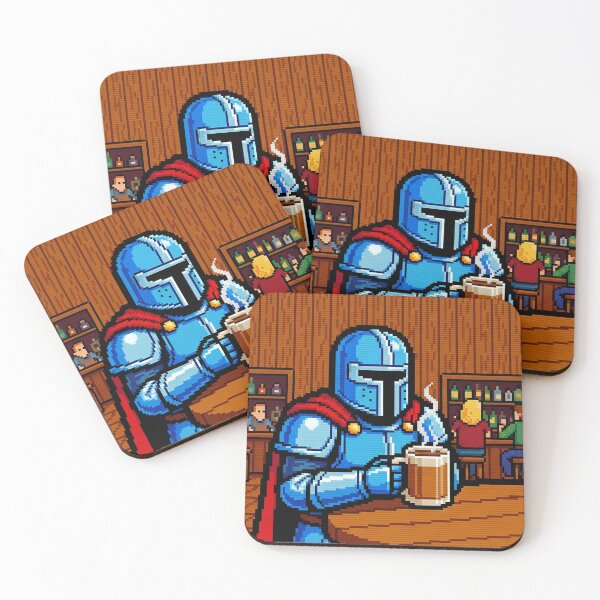 Item preview, 8-Bit Coffee Break - Retro RPG Gamer Knight designed and sold by Midnight Replay.