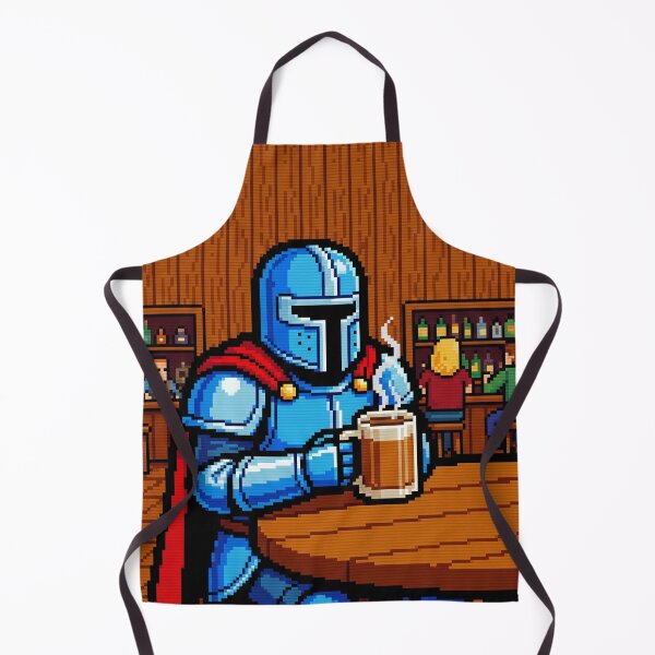 Item preview, 8-Bit Coffee Break - Retro RPG Gamer Knight designed and sold by Midnight Replay.