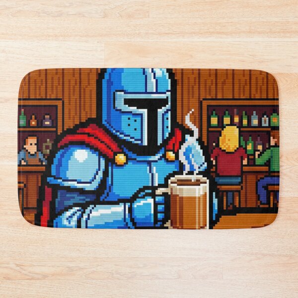 Item preview, 8-Bit Coffee Break - Retro RPG Gamer Knight designed and sold by Midnight Replay.