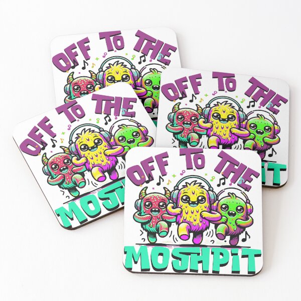 Item preview, Off to the Moshpit – Cute Rave Monsters Headbanging Party Art designed and sold by onlin3boutiqu3.