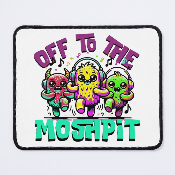 Item preview, Off to the Moshpit – Cute Rave Monsters Headbanging Party Art designed and sold by onlin3boutiqu3.