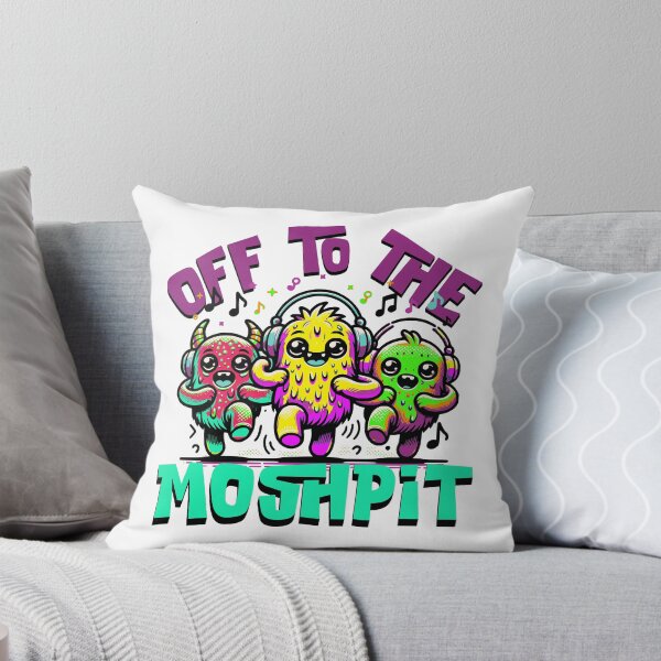 Item preview, Off to the Moshpit – Cute Rave Monsters Headbanging Party Art designed and sold by onlin3boutiqu3.