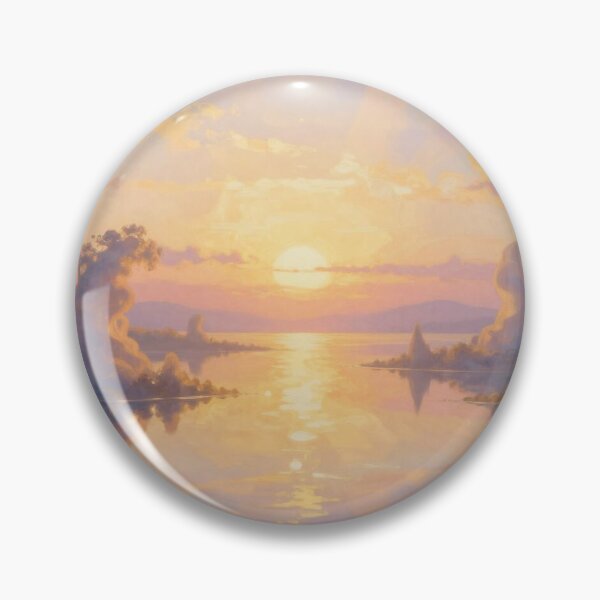 Item preview, Surreal Golden Hour – A dreamlike landscape with light poetry and floating forms in a warm glow designed and sold by FotoworldEdel.