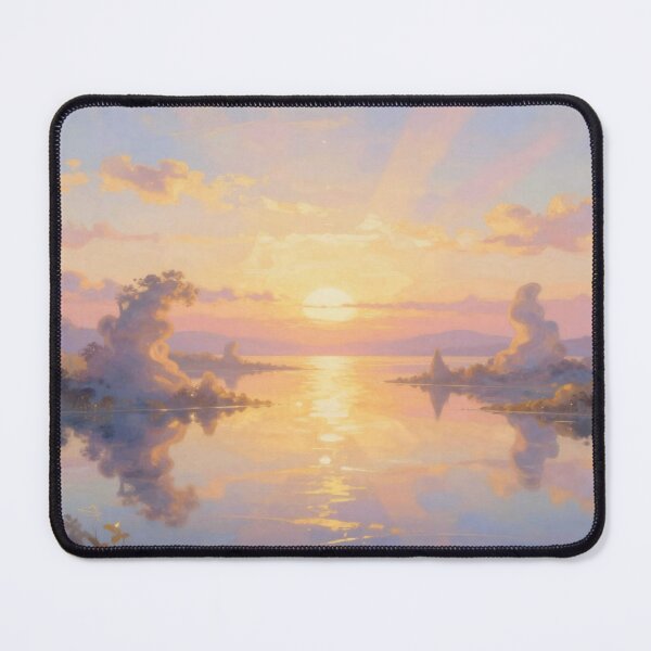 Item preview, Surreal Golden Hour – A dreamlike landscape with light poetry and floating forms in a warm glow designed and sold by FotoworldEdel.