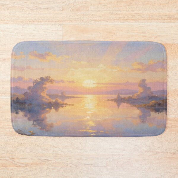 Item preview, Surreal Golden Hour – A dreamlike landscape with light poetry and floating forms in a warm glow designed and sold by FotoworldEdel.