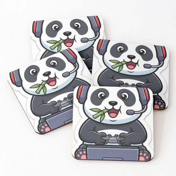 Item preview, Panda Gamer Eating Bamboo Snack Break designed and sold by Bambear.