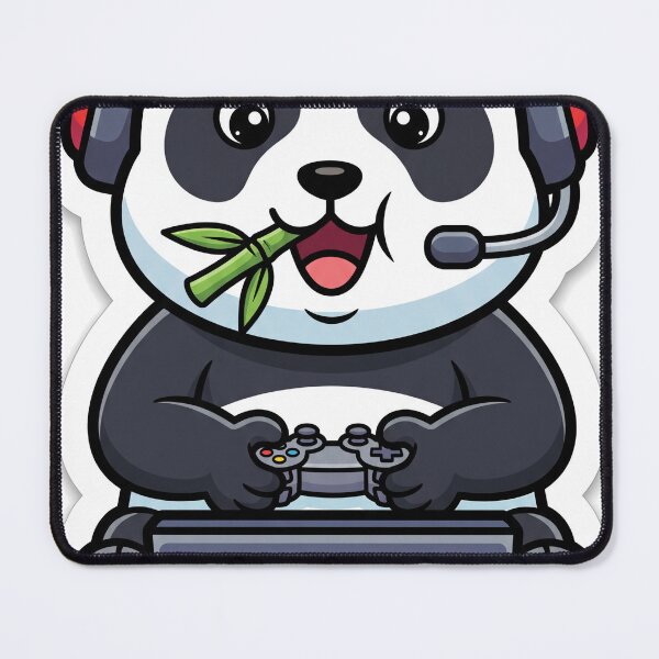 Item preview, Panda Gamer Eating Bamboo Snack Break designed and sold by Bambear.
