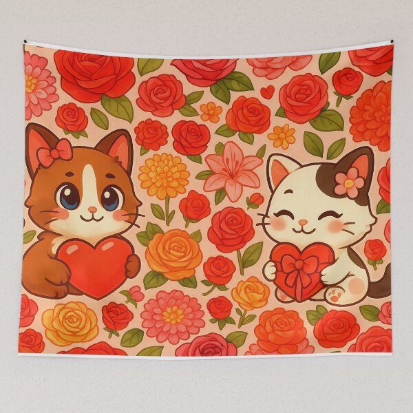 Item preview, Love in Bloom – Romantic Cats & Roses designed and sold by meesub.