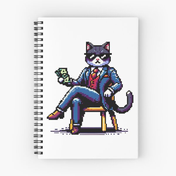 Item preview, Pixel Business Cat – Retro 8-Bit Mafia Cat Pixel Art designed and sold by onlin3boutiqu3.