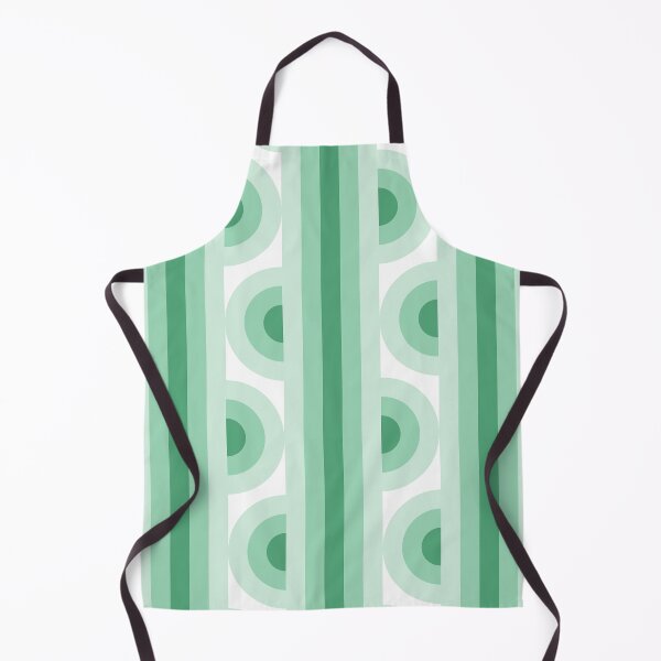 Item preview, Space Age Funky Stripes and Circles Emerald Green Tones designed and sold by Pinkdeer Designs.