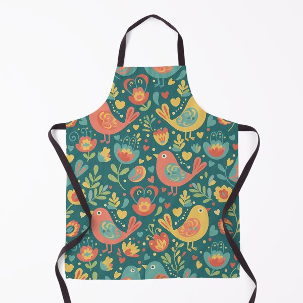 Item preview, Colourful Love Birds in Folk Art Style – Seamless Scandinavian Pattern by heidiannemorris © designed and sold by FOLK ART FUSION by heidiannemorris.