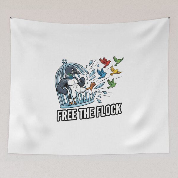 Item preview, Free The Flock - Rebel Loon Breaking Ice Cage Protest designed and sold by The Grumpy Pet Club.