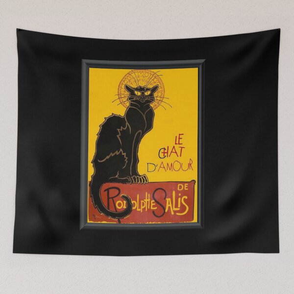 Item preview, Le Chat D Amour Black Cat Framed Vector designed and sold by taiche.