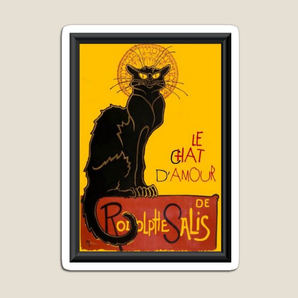 Item preview, Le Chat D Amour Black Cat Framed Vector designed and sold by taiche.