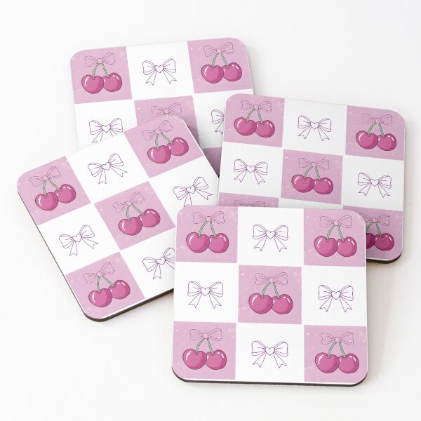 Item preview, Checked Cherry coquette, cherry coquette, pink valentine coquette, valentine, retro valentine designed and sold by DesignDenDo ⭐⭐⭐⭐⭐.