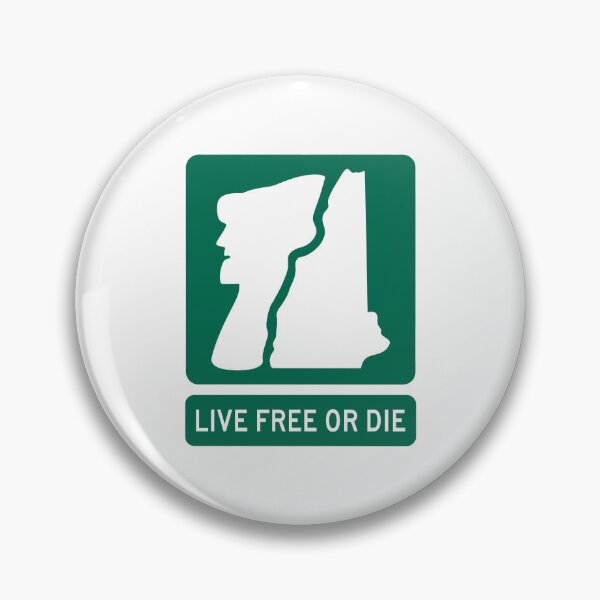 Item preview, Live Free or Die New Hampshire Sign with Old Man of the Mountain Road Sign designed and sold by NewNomads.