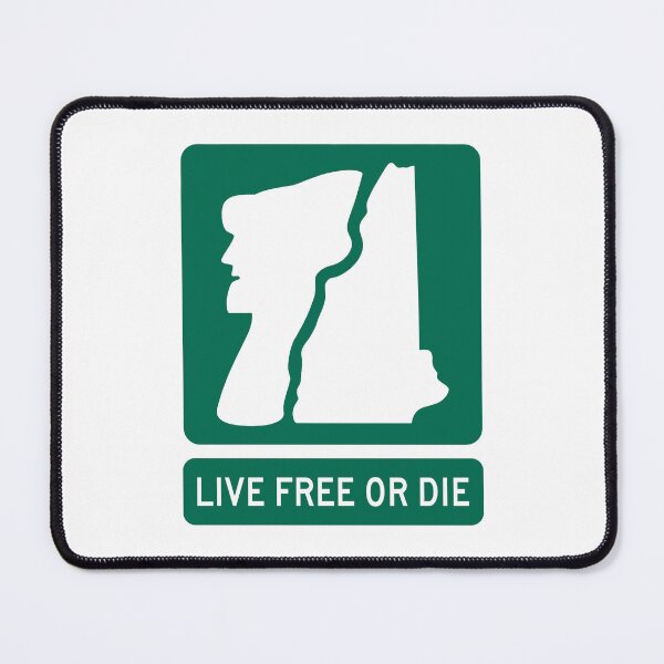 Item preview, Live Free or Die New Hampshire Sign with Old Man of the Mountain Road Sign designed and sold by NewNomads.