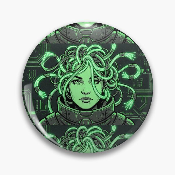 Item preview, Cyber Medusa - Neon Mythology Tech Goddess designed and sold by Midnight Replay.